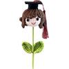Generico Bouquet di laurea all'uncinetto, bouquet di fiori lavorato a maglia per laurea, Bouquet di laurea con fiori lavorati a maglia, Cappello da dottorato per ragazzo e ragazza, bambola all'uncinetto, bouqu