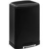 5 five simply smart 5Five - Pattumiera da cucina Ariane 50L in metallo nero - Secchio e maniglia posteriore rimovibili - Chiusura silenziosa