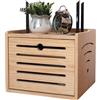 PPGE Home Scatola di Immagazzinaggio in Legno per Nascondi Cavi Scatola Router WiFi da Parete/Desktop/Scrivania Scatola per Router WiFi Mensola Router for Cavo/Telecomandi/Set-Top Box Rack