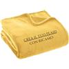 MAYRA Coperta Plaid Personalizzabile in Pile Coral, Tessuto Morbido e Soffice | Idea Regalo, Hotel | Personalizzato con Iniziali, Nome, Scritta, Logo | Design e Ricamo Made in Italy (Senape, S)