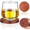 iplusmile Sottobicchiere in legno rotante 2 pezzi per bevande | Antiscivolo, protezione da tavolo, adatto per bicchieri da whisky, adatto per boccali da birra