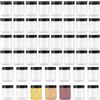 YUENPUN 46 barattoli rotondi in plastica trasparente con coperchio nero, barattoli in plastica da 250 ml con coperchio, piccoli barattoli rotondi in plastica trasparente, vuoti con coperchio, per
