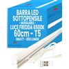Bratek Barra Led Sottopensile Cucina 220v - Reglette Led 60 Cm 6500k 9W 850 Lumen | Lampada Reglette T5 Luce Fredda con Kit di Montaggio a Parete o Soffitto, Connessione Modulare Diretta o con Cavo Incluso