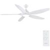 Newday 153CM Grande Ventilatore soffitto 5 Pale Bianco con Luce Telecomando | Newday 153CM Grande Ventilatore soffitto 5 Pale Bianco con Luce Telecomando