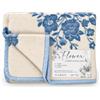 Tex family Coperta Flower Azzurra in Pura Lana con Bordino in Velluto, Calda e Morbida, Design Classico, Made in Italy - 1 PIAZZA E MEZZA