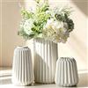 Xnqelerate Set di 3 vasi da fiori in ceramica, colore bianco, moderni, decorativi, opachi, estetici, neutri, bohémien, scandinavi, per mensole, tavolo, libreria, mantello
