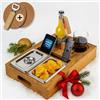 VON STEINEICH Couchbar - Il vassoio per divano con snack box | Divano bar [legno] con scomparti in acciaio inox per bevande e snack, vassoio per divano e divano ideale come Candy Bar o come regalo per
