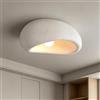 Lfoute Lampada Da Soffitto Wabi Sabi A Forma Di Sasso Plafoniera Con Texture Cemento Simulato Paralume In Polistirolo Ad Alta Densità Attacco E27 Per Camera Soggiorno Corridoio(60cm)