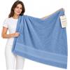 Ali Brothers Telo Doccia Grande 100x150 cm in Spugna 100% Cotone, Asciugamano (AZZURRO) | Morbido, Assorbente e ad Asciugatura Rapida; Telo Doccia, Telo Mare, per Sauna, Spa e Lettino Massaggio