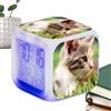 Generic Sveglia a forma di gatto per bambini, orologio da tavolo LED sveglia digitale cubo per bambini, grande schermo elettronico colorato, orologio gatto per classe, soggiorno