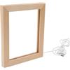 KJHBV Cornice Portafoto in Legno LED, Cavo 146cm, Luce Calda | Fiori Secchi e Cartoline, Decorazione Compatta da Mensola, Effetto D'atmosfera, Idea Regalo