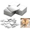 JNYUTEEN 100 Pezzi Piccoli Specchi Adesivi, 5 x 5 cm Argento Piccoli Specchi Quadrati in Acrilico, Mini Specchi Autoadesivi per Progetti Creativi Tavolo Cucina e Decorazione Parete