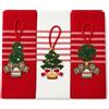 Intimitaly Strofinacci Natalizi Cucina Set 3 Pezzi - Canovacci in 90% Cotone ad Alta Assorbenza - Panni Cucina Morbidi, Resistenti e Multiuso - Fantasie Natale, ALBERI 2 ROSSI 1 BIANCO