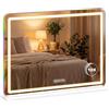 HOMCOM Specchio Trucco Illuminato 80x60cm LED Bianco | Dimmerabile, luce RGB, 3 temp. colore, casse Bluetooth, 10x ingrand., touch, montaggio tavolo/parete