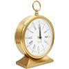FISHTEC Orologio da tavolo radiocontrollato retrò | Movimento silenzioso, quadrante da 19 cm, numeri romani, vetro in vetro, acciaio robusto, decorazione per soggiorno