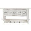Mendler Appendiabiti mensola cucina shabby vintage HWC-C49 legno con cassetti 32x65x13cm bianco