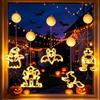 Hekasvm Decorazione per Halloween, confezione da 5 pezzi, zucca, fantasma, pipistrello, ragno, teschio, luci decorative per Halloween, con ventosa e timer, 8 modalità, funzionamento a batteria, per interni ed