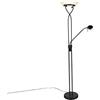 Qazqa empoli - LED Dimmerabile Lampada da terra con braccioo de lettura dimmer incluso Moderno - 1 luce - Ø 320 mm - Nero - Moderno - Soggiorno I Camera da letto I Sala da Pranzo I Cucina