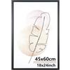 Generico Set di 3 Cornici Nere da Parete 45x60 cm per Poster | Uso da Tavolo e Parete, Per Foto e Opere d'Arte, Decorazione Soggiorno, Camera da Letto e Studio, Formato 60,96x91,44 cm