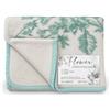 Tex family Coperta Flower Verde in Pura Lana con Bordino in Velluto, Calda e Morbida, Design Classico, Made in Italy - 1 PIAZZA E MEZZA