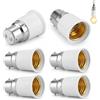 JIXLOUR 6 pezzi Adattatore B22 a E27, Convertitore da attacco baionetta B22 a filettatura E27, compatibile con lampade LED, adatto per illuminazione domestica e commerciale da 0 a 250
