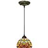 Generic Lampadari in stile Tiffany, lampada a sospensione vintage per sala da pranzo con paralume da 20,3 cm, lampada da soffitto in vetro colorato, per ristorante, isola, soggiorno, camera da letto,