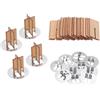 QUARKZMAN 10 Set di Stoppini per Candele in Legno 0.5 x 0.8 Pollici | Con Supporto a Forma di Croce, Nuclei per Candele Forniture, Stoppini Naturali in Legno