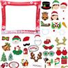 COSORO Marco Selfie Gonfiabile Natale Rosso Cabina Fotografica Gonfiabile con 36 Accessori Tematici Kit Completo per Festa,Giochi Decorazione Bambini e Adulti Accessori per Celebrazione Babbo Natale