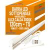 Bratek Barra Led Sottopensile Cucina 220v - Reglette Led 120 Cm 3000k 18W 1850lm | Lampada Reglette T5 Luce Calda con Kit di Montaggio a Parete o Soffitto, Connessione Modulare Diretta o con Cavo Incluso