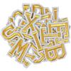 AvoDovA 52 Pezzi Patch Lettere, Patch Lettere Termoadesive, Dorate Toppe Applique con Alfabeto A-Z, Lettere Ricamate in Tessuto da Cucire o Stirare, Toppe Termoadesive Lettere Alfabeto