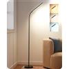 EDISHINE Lampada da Terra Soggiorno, 3 Colori di Luce, LED Dimmerabile Nera | 3000K/4000K/6000K, Collo di Cigno Flessibile, Interruttore a Pedale, Memoria, 18W Lampada da Lettura per Camera da Letto