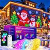 JIABAOZ Tenda Luminosa Natale, Tenda Luminosa Intelligente 400 RGB LEDs, Telecomando, APP, Timer, DIY Natale Decorazioni Casa, Feste, Matrimonio, Interni ed Esterni IP65 (3.3x3.3FT)