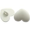 Blausky 10 bottoni dell'amore, bottoni in plastica, a forma di cuore, con manico, bottoni di ricambio per cucito e decorazione fai da te, per jeans, giacche, vestiti, 20 mm, bianco