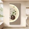 Generic Decorazione Murale in Pietra Arenaria 3D con Luci A LED, Scultura da Parete con Piante Finte E Vaso in Vetro, per ingressi e Dietro Il Divano,002,100 * 200