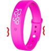 Uanqfegy Bracciale con allarme vibrante, rosa impermeabile ricaricabile | Sveglia silenziosa con vibrazione, batteria ricaricabile, ideale per chi dorme
