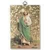 F.LLI BONELLA Fratelli Bonella | Quadro Sacro su legno MDF di pioppo 8mm con Mosaico in lamina dorata di San Giuda con Preghiera sul retro 10 x 15 cm | Made in Italy