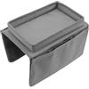 Tiiyee Organizer per braccioli per divani, tasche laterali per divani Braccioli per sedie Vassoio per braccioli pieghevoli Borsa da letto sospesa Portaoggetti da comodino con fessure(Grigio)