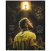 Generico Quadro su Tela Pop 'NEYMAR CALCIO JR #30066' - Stampa XL Minimalista Bianco/Nero con Accenti Azzurri - Arredo Murale Luxury Statement per Appartamento Moderno IDEA REGALO Adulto