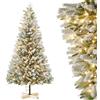 FIVMEN - Albero di Natale artificiale con illuminazione, 150 cm, in PVC/PE, fedele al naturale, con punte floccate e supporto, albero di Natale