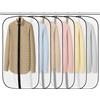 Dntorx 6 sacchetti per vestiti, 100 x 60 cm, in PEVA, trasparente, con chiusura lampo, per la protezione di abiti, camicia, vestiti, cappotti