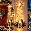 Generic Decorazione da parete illuminata con stelle di Betlemme, con luci LED calde | Uso interno ed esterno, luci a LED calde, luci a stringa a stella, decorazione natalizia da appendere alla parete