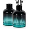 Voxlara Diffusore in vetro da 150 ml, vuoto, 2 pezzi, bottiglia profumata, ricaricabile, per aromaterapia, con coperchio nero, per oli profumati, profumi per ambienti, fai da te, decorazione per la casa
