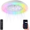 Sichler Haushaltsgeräte lampada ventilatore: 2in1-LED-Soffitto con Ventilatore, compatibile con Siri, Alexa e Google Assistant, RGB-CCT-LED, dimmerabile fino a 1.250 Lumen (luce, lampada, fresco)