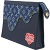 Louis Vuitton NIGO Clutch Bag M45961 Pochette Voyage MM Blu Monogram Denim Uomo