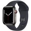 Apple Watch Series 7 acciaio inossidabile 41 mm (2021) | GPS + Cellular | Grafite | Cinturino sportivo Blu notte - buono