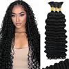 Hxxcoup Deep Wave Braiding Human Hair Extension #1B Natural Black prolungamento capelli Unprocessed Human Hair Extensions For Boho Braids No Weft 50g/bundle Total 150g 12 12 12 Inch