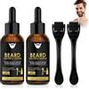 SunTaYon 2 Pezzi Olio Barba, con Beard Rullo, Kit Per La Crescita Della Barba | Siero per la Crescita Della Barba, Olio Barba Uomo, Favorisce la Crescita di Barba e Capelli, Regalo per Mariti,Padri,Uomini