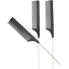 YTBYT 3 Pz Pettini a Coda di Ratto in Fibra di Carbonio Resistenti al Calore con Punta in Acciaio Inox per Tutti i Tipi di Capelli (Nero)