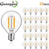 Grensk Lampadine LED di ricambio in vetro trasparente, modello Globe, attacco E12 e E14, lampadine Edison per uso interno ed esterno, 1,5 W, 110 V, 220 V, luce bianca calda.