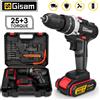 Gisam Trapano a percussione a batteria 21V Cacciavite elettrico Trapano a percussione elettrico Mini trapano a mano senza fili Utensili elettrici a batteria agli ioni di litio